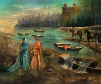 A. Q. Arif, 48 x 60 Inch, Oil On Canvas, Citiscape Painting, AC-AQ-610